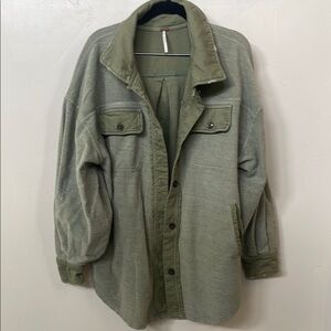 FP Scout Olive Green Button-Up Shirt Jacket